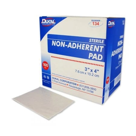 Dukal Non-Adherent Dressing 3 X 4 Inch Sterile Rectangle, 100PK 134